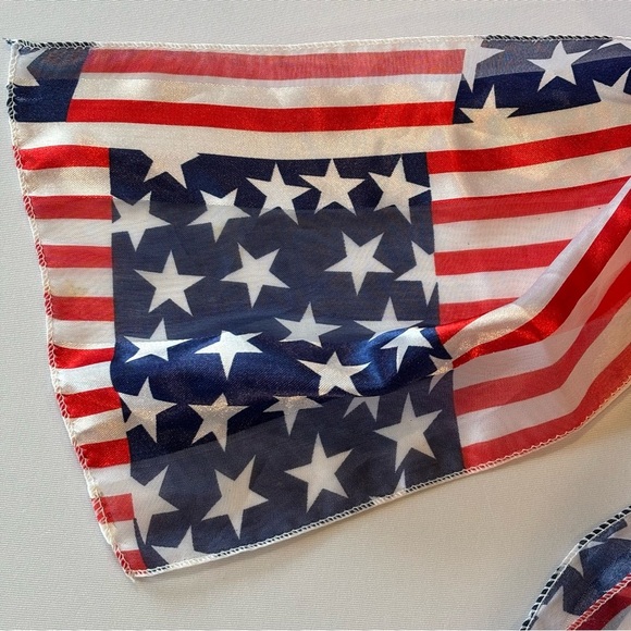 AMERICAN FLAG 🇺🇸 Fourth of July Sheer Scarf 🧣 Red, White & Blue Scarf - Picture 5 of 8